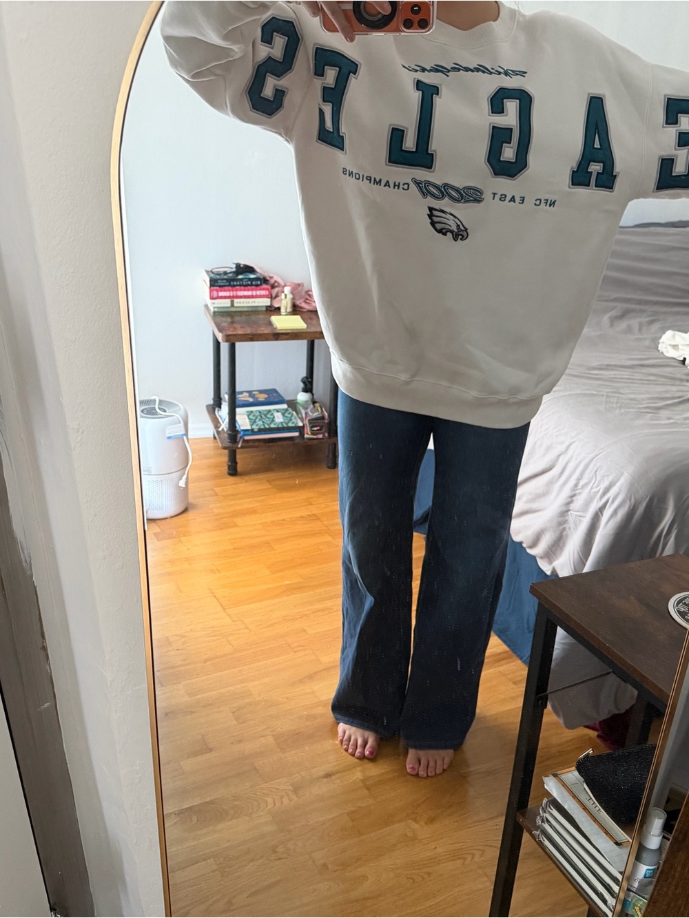 Abercrombie & Fitch White Philadelphia Eagles Crewneck